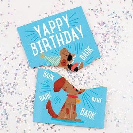 Joker Greeting - Endless Happy Birthday Prank Card: Nonstop Birthday Barking Dog Card with Glitter - Double Prank - Guaranteed Laughter!