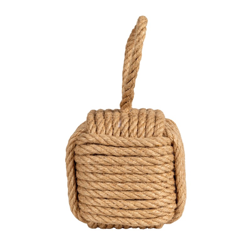 Creative Co-Op Nautical Rope Knot Decorative Cotton Door Stop, Jute
