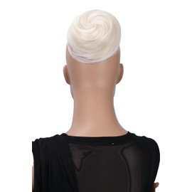 CAISHA Bun Hairpiece Ponytail Hepburn-Bun Scrunchie Updo White Blonde DC21