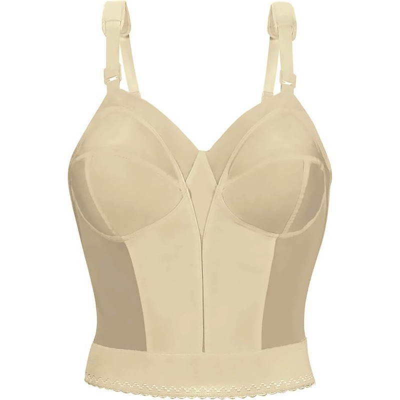 Exquisite Form womens Back Close Longline Bra, Beige, 46DD US