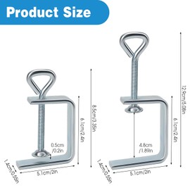 CAUTIOUS Pack of 4 Stainless Steel C Clamp High Performance C Clamps Small C Clamps for Woodworking 48 mm Table Clamp Clamp Screw for Clamps Woodworking Tool Car Repair