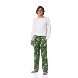 Invader ZIM Adult ZIM Gir and Pig AOP Tossed Print Sleep Pajama Pants Loungewear Sleepwear for Men Women (Large)