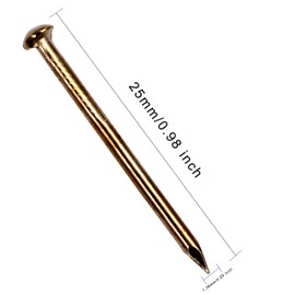 OMOTOOL Iron Brass Plated Nails(300 pcs),Round Head Nails (25MM)