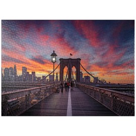 MyPuzzle Brooklyn Bridge at Sunset - Premium 1000 Piece Jigsaw Puzzle for Adults