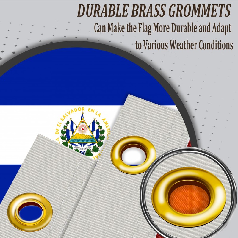 El Salvador Flag 3x5 Double Sided Outdoor Heavy Duty National