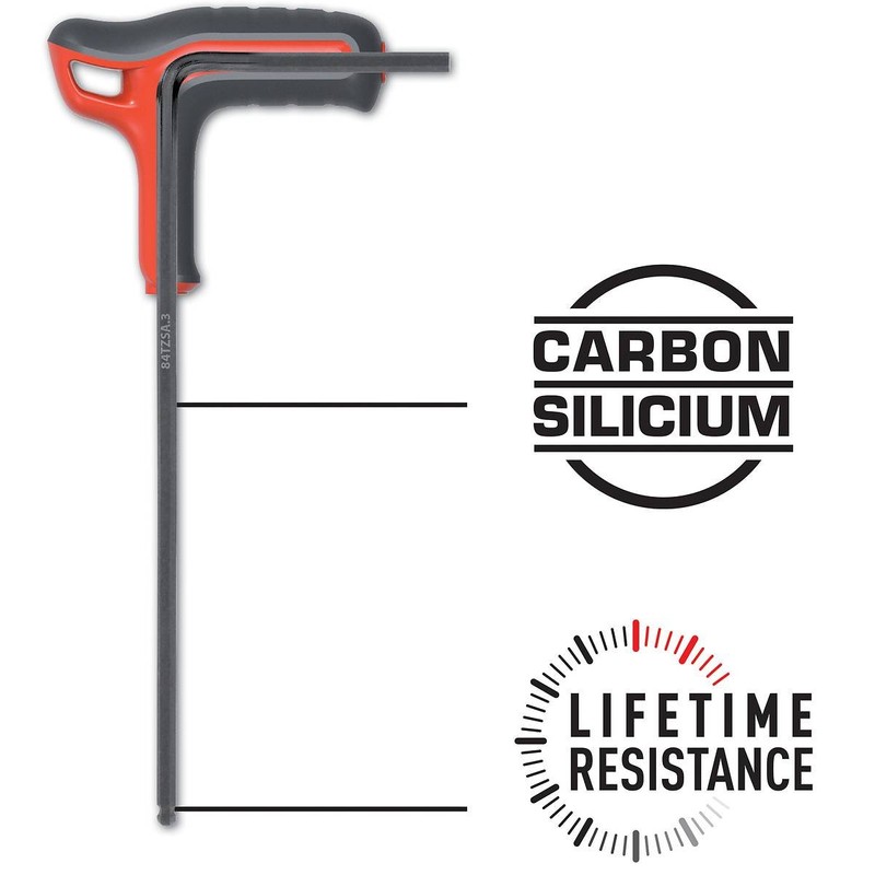 FACOM 84TZSA.6 6-Sided Ball Head Wrench - Red/Black, 6 mm