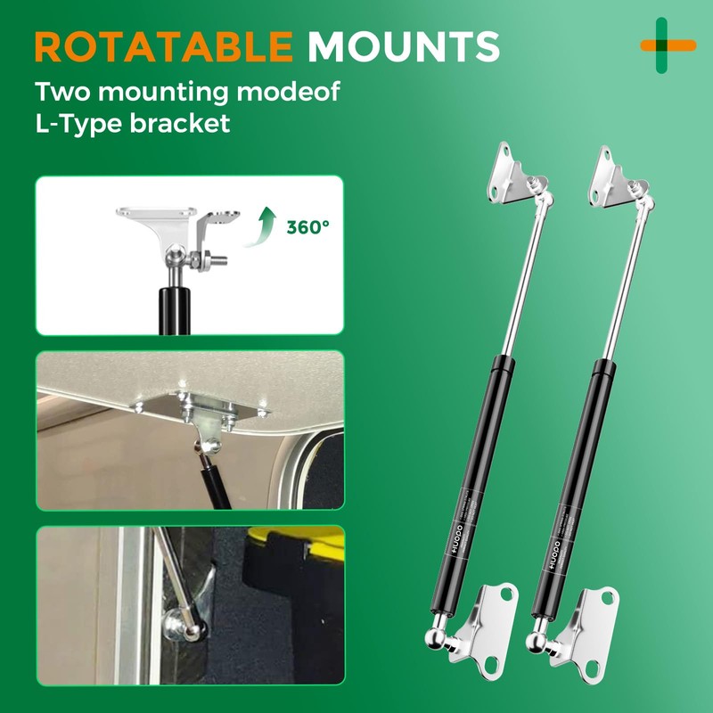 HUOPO 20 inch Gas Struts for Heavy Lid, 100lb/445N Lift