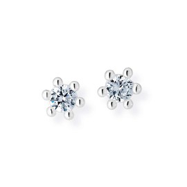 Heartbreaker Mini Crown Stud Earrings in Real Silver with Cubic Zirconia Collection Crown of My Heart / Cute Little Crown Stud Earrings Made of 925 Sterling Silver for Women and Children / LD LP 29