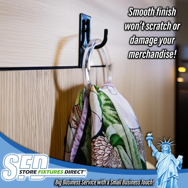 Clear Plastic Retail Scarf Rings - Round Fine Garment Hangers