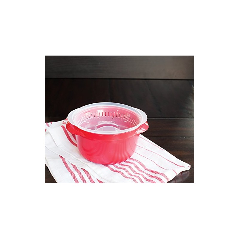 Nordic Ware Microwave Multi-Boiler, 5.5 Cup, Red