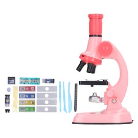 Microscope Toy Educational Biological Laboratory Tool Microscope Toy for Children Kids Pink