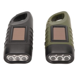 2pcs Manivela de Mano Linterna con Energía Solar Linternas LED de Emergencia Linternas de Mano Recargables Antorcha para Emergencias Supervivencia Deportes Al Aire Libre Camping