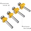 1/4 Inch Shank Roundover Edging Router Bit Set Corner Rounding