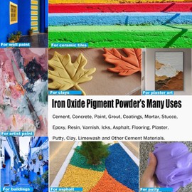 LHCZXJZMY Cement Pigment Powder & Concrete Color Pigment - Iron Oxide Powder for Cement, Concrete, Mortar, DIY(Red, 1.1lb)