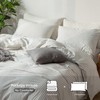 MooMee Striped Duvet Cover Set 100% Washed Cotton Linen Like
