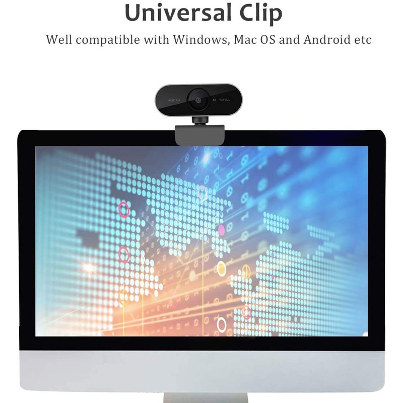 Webcam with Microphone and Tripod for PC, Desktop, Laptop, Plug