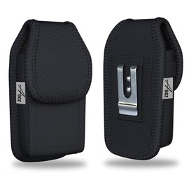 Agoz Carrying Case for Kyocera DuraForce PRO 3 & PRO 2, DuraSport 5G - Heavy Duty Rugged Canvas Holster Pouch with Metal Clip & Belt Loops