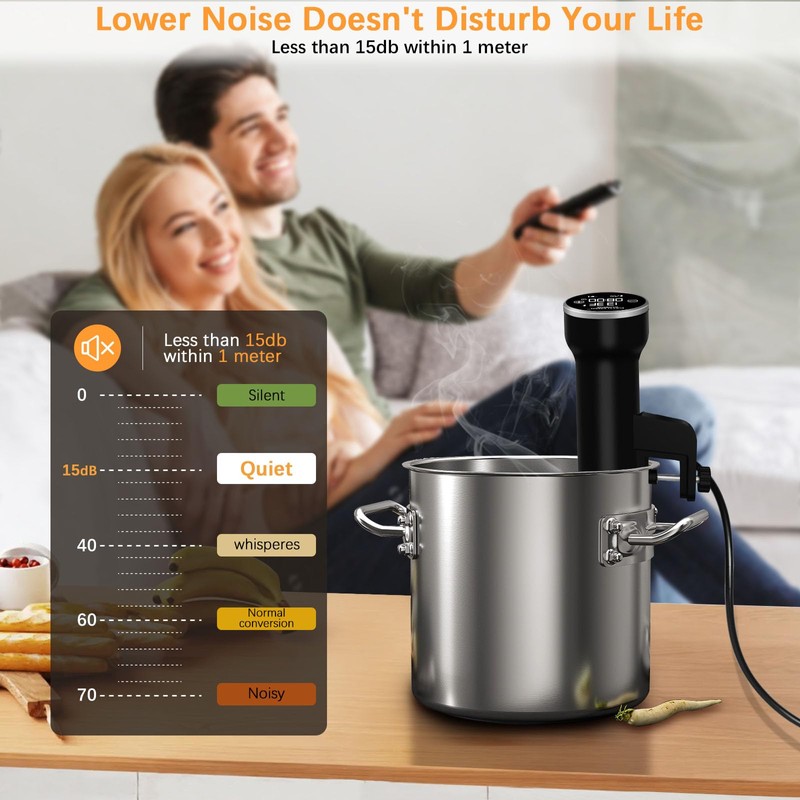 CATTLEMAN CUISINE Sous Vide Machines Wi-Fi, 1000W, IPX7 Waterproof, Immersion