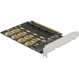 Delock PCI Express x16 Card to 4x Internal NVMe M.2 Key M - Bifurcation