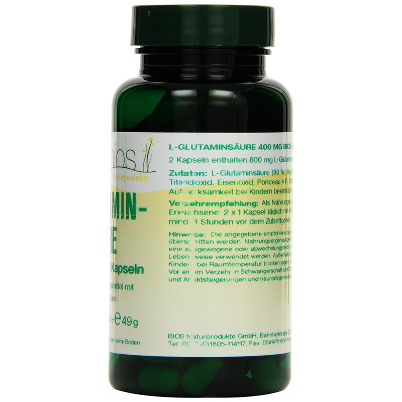 Bios L-Glutamic Acid 400 mg 100 Capsules Pack of 1