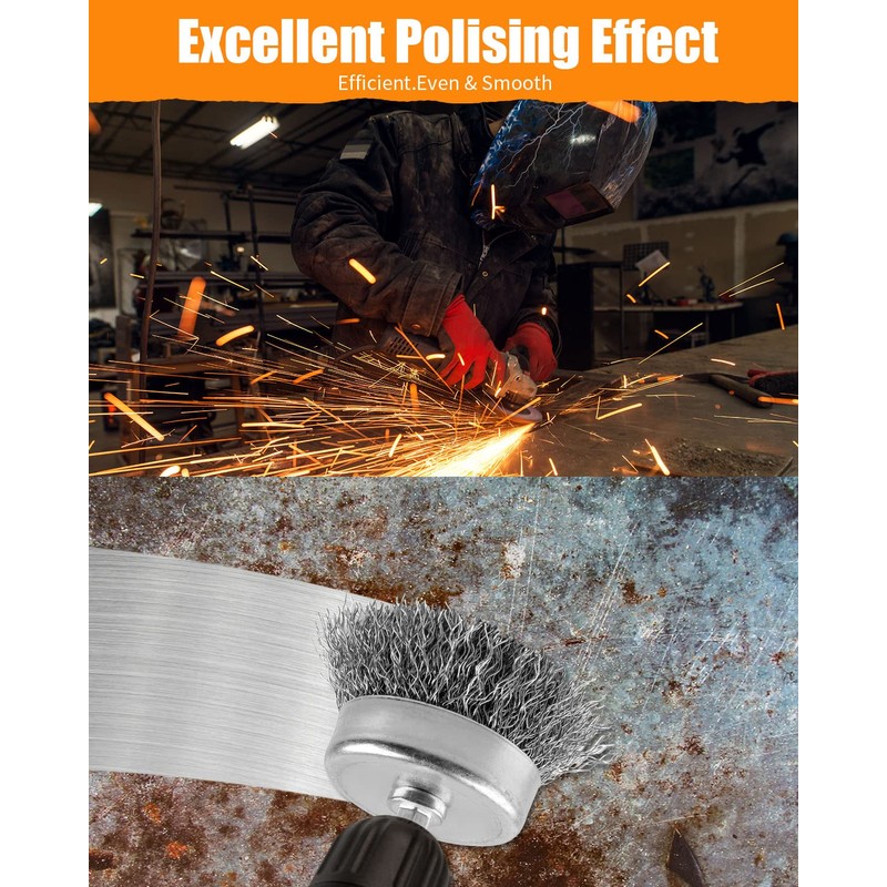 WENHUALI 5 Pcs Drill Wire Brush Set, Heavy Duty Wire