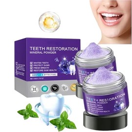 Teeth Restoration Mineral Powder, Gum Natural Restorative Tooth Powder, Effective in Strengthening Teeth and Restoring Gums Suitable for Women Men to Keep Breath Fresh Comfortable 1.76oz (2)