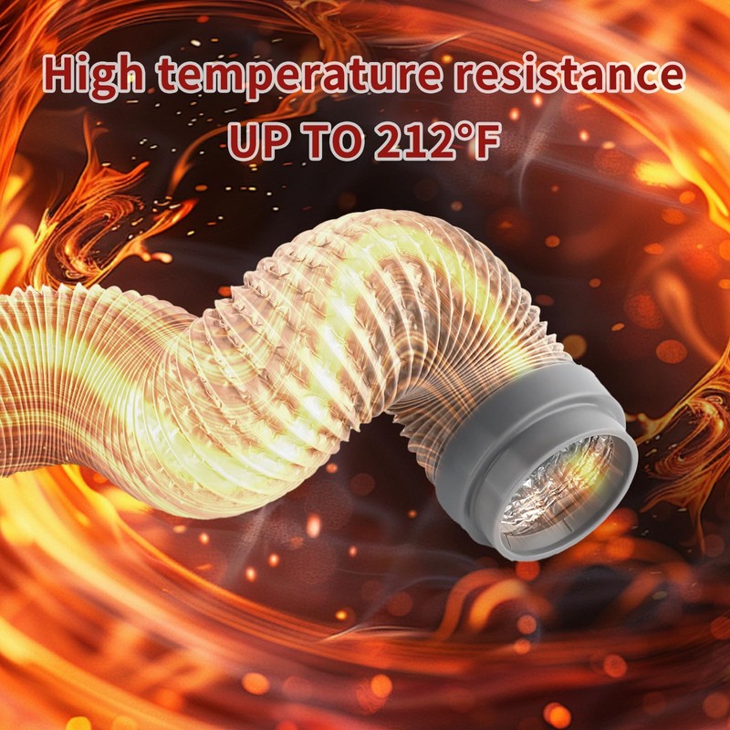 5FT Dryer Vent Hose 4 Inch, Heavy Duty 5-Layer Flexible
