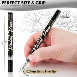 Stylo 4 Stück Metallic Marker Stifte Set – Schwarz, permanente Acrylmarker, Stift für Glas, Keramik, Steinmalerei, Kunsthandwerk für Erwachsene