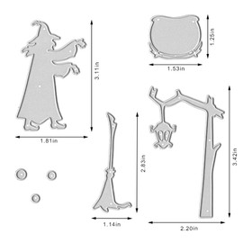 Halloween Witch Cauldron Cutting Dies Metal Embossing Stencils Template