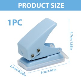 Mini Single Hole Punch, Metal Hole Punch, Mini Hole Punch for Folders, for Home, Student, Office, School and DIY Projects, Souvenir Books, Bookmark Folder (Blue)