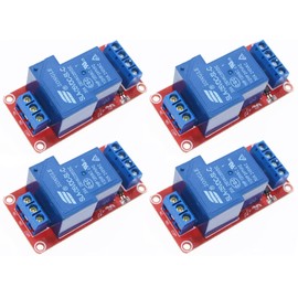 1-Kanal-Relaismodul, 4PCS 12V Einweg-Relaismodul, Optokoppler 1-Kanal-Relais-Erweiterungsplatinenmodul mit Optokoppler-Isolationsunterstützung High- und Low-Level-Trigger Universal,