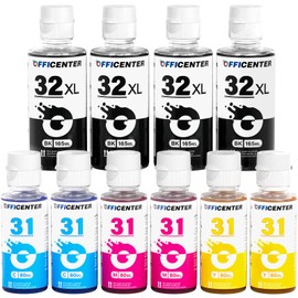10 Pack 32XL Black Ink Bottle, 31 Ink Bottle Set Compatible for HP Smart Tank 5101 7301 6001 7602 5000 7001 5103 5102 Ink, Smart Tank Plus 651 551 455 457 450 Ink Refill