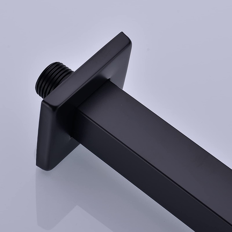 6 Inch Square Ceiling Mount Shower Arm with Flange, Stainless