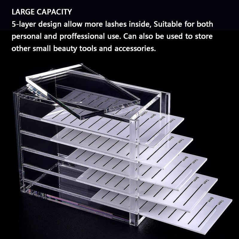 OLACHIKKO Lash Organizers and Storage, Small 5-Layer Lash Trays for