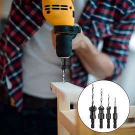 Countersink Drill Bit Set 5Pcs Twist Drill Set Carpentry Reamer Wood Countersink Drill Bit for Wood-Plastic Soft Metal