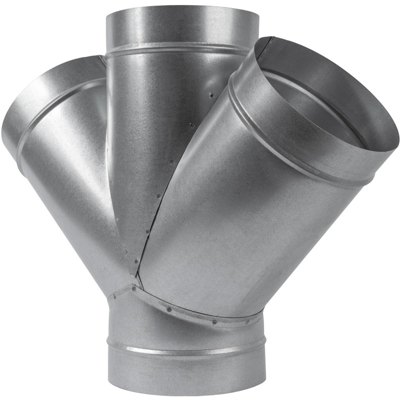 6" Inch W-Shape Ducting Splitter - 45 Degree Galvanized Steel