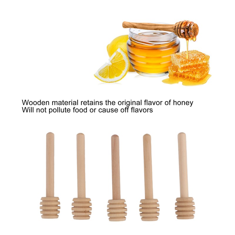 50pcs Honey Dipper Wooden Multipurpose Mini Honey Stirrer Stick for