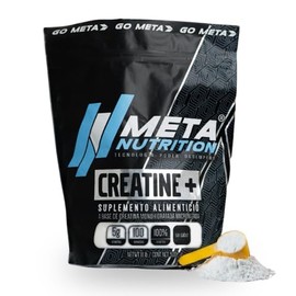 Meta Nutrition Creatina Monohidratada Micronizada Pura. 500gr, 100 Porciones. 100% creatina libre de rellenos, Sin Sabor, Pre-workout.