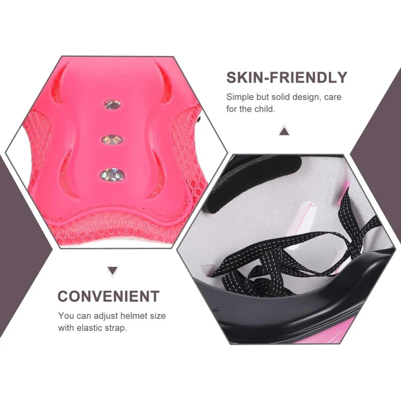 Kit De Protección De Patín Casco Rodillera Codera Para Niños