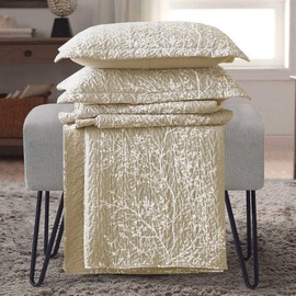 Royal Tradition Odette-Beige Reversible Coverlets, King Over-Sized 3pc Quilt Set (110-Inch Wide x 96-Inch Long) Lightweight Bedspread