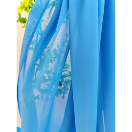 Women Soft Chiffon Pashmina Shawl Solid Color Hijab Scarf Headpiece French Blue