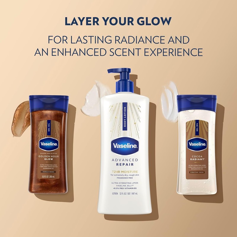 Vaseline Intensive Care Lotion, Advanced Repair Unscented, 32 Ounce