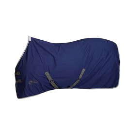 WeatherBeeta Cotton Show Sheet with Surcingles II Standard Neck, Dark Blue/Grey/White, 78"