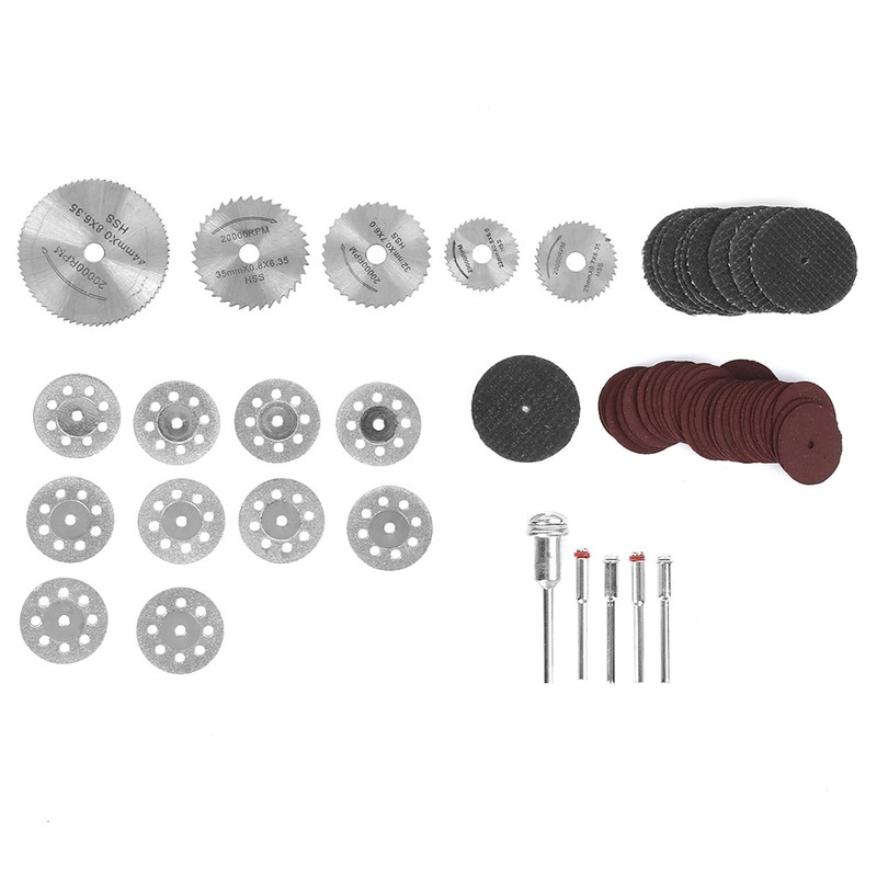 60Pcs Electric Grinding Set 8-Hole Saw Blade Rod Black Mesh