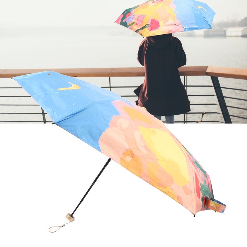 Sun Umbrella Compact Umbrella 5 Level Foldable 6 Ribs Multiuse