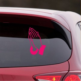 NBFU Praying Hands Christian Jesus (Pink) (Set Of 2) Premium Waterproof Vinyl Decal Stickers For Laptop Phone Accessory Helmet Car Window Bumper Mug Tuber Cup Door Wall Decoration