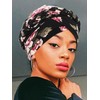 Urieo Women Braid Turban Headwrap Flower Printed Head Wrap Hat