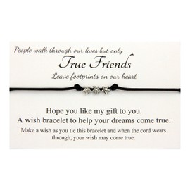 Lucor True Friends Gifts,Best Friends Bestie Gifts,Star Friendship Wish Bracelet,Leaving Gifts,Birthday Christmas Gifts(Brown)