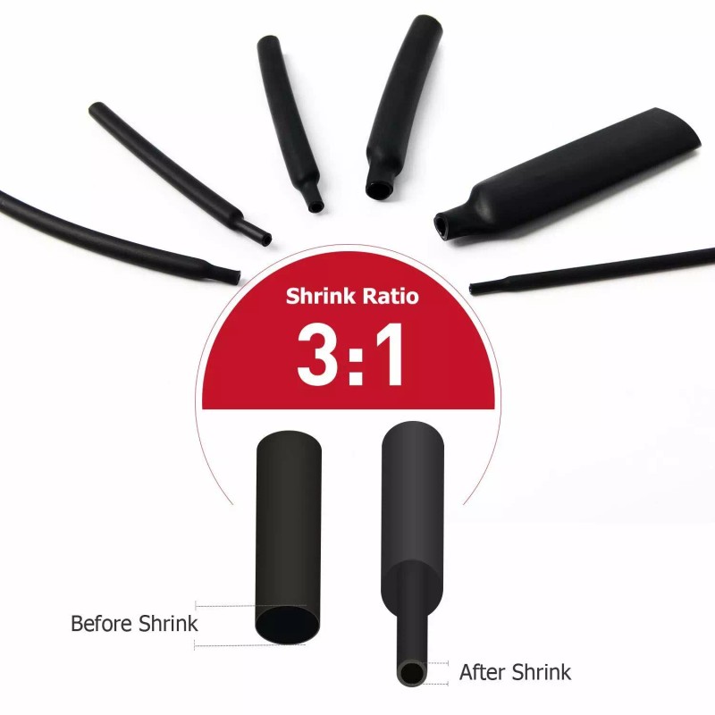 Nilight 130 Pack Dual Wall Adhesive Heat Shrink Tubing Electrical