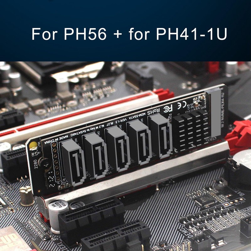 cigemay 5-Port Hard Disk Expansion Adapter Card,M.2 PCIE Sata 6G,Computer